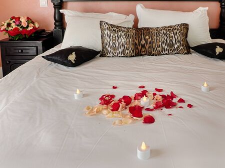 Deluxe doube room of  hotel in Moroccan styleの写真素材