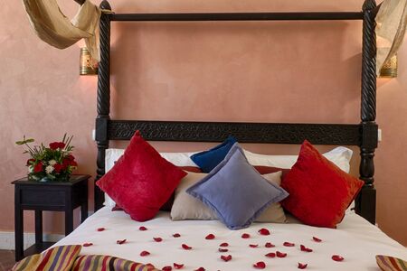 Canopy bed Arabic style in a luxurious hotel.の写真素材