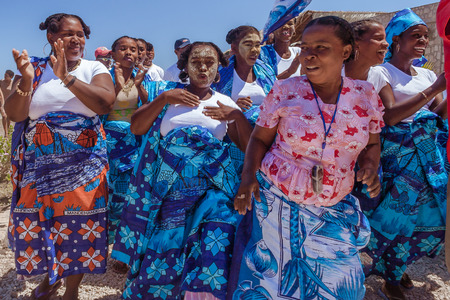 Antsanitia, Madagascar, September 27, 2016: Malagasy people during a ceremony with their traditional outfits in Antsanitia, Western Madagascarのeditorial素材