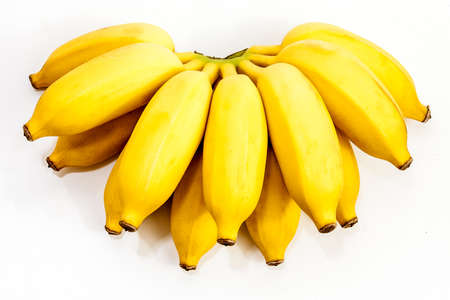 Bunch of ripe bananas isolated on white backgroundの写真素材