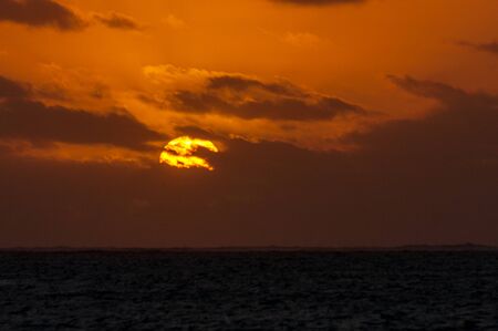 Sunset on Mozambique Channel in western Madagascarの写真素材