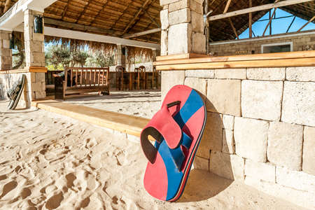 Lounge restaurant of a resort in south-western Madagascarの写真素材