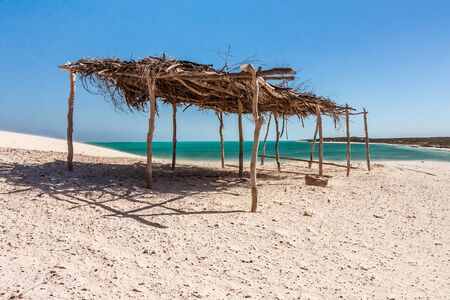 Shelter of Vezo fishermen in Tsiandamba, southwestern Madagascarの写真素材