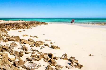 Rocky beach of the lagoon in southwestern Madagascarの写真素材