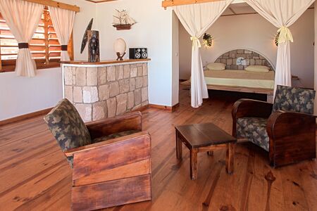Luxury bungalow suite in southwestern Madagascarの写真素材