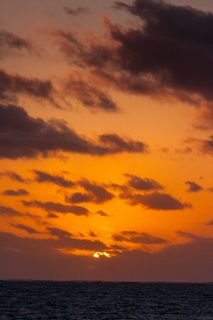 Sunset on Mozambique Channel in western Madagascarの写真素材
