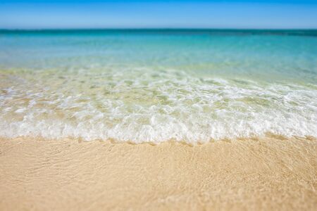 Soft wave on the sandy beachの写真素材