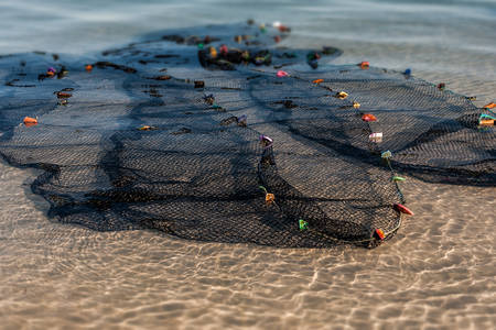 Fishing net of Vezo fishermen in south of Madagascarの写真素材