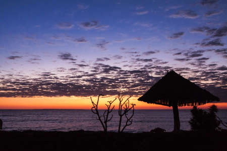 Cloudy sunset on Anakao beach, southern Madagascarの写真素材