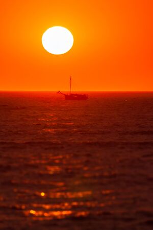 Sunset on Anakao beach, southern Madagascarの写真素材