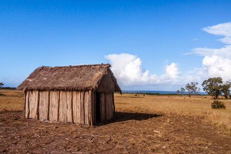 Typical straw house in eastern Madagascarの写真素材