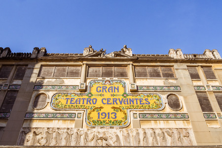 Tangier, Morocco, May 23, 2016 : Gran Teatro Cervantes, built in 1913 by wealthy Spanish traders and dedicated to Miguel Cervantes. He is now abandoned.のeditorial素材