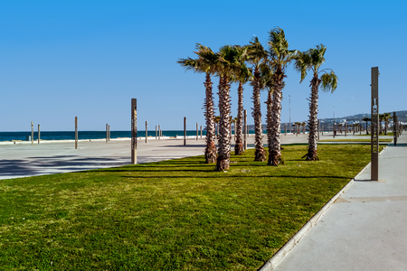 Seafront of Tangier, Morocco, located on the North African coast at the entrance to the Strait of Gibraltar.の写真素材