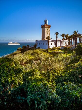 Cape Spartel, promontory at the entrance to the Strait of Gibraltar, 12 km West of Tangier, Morocco.の写真素材