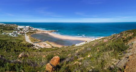 Achakar beach on Atlantic Ocean near Tangier, north of Moroccoの写真素材