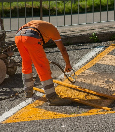 Strips for parking for disabled peopleの写真素材