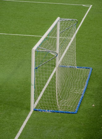 Soccer field in synthetic grassの写真素材