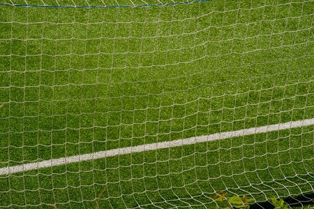 Soccer field in synthetic grassの写真素材