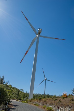 wind farm ripabella in tuscanyの写真素材