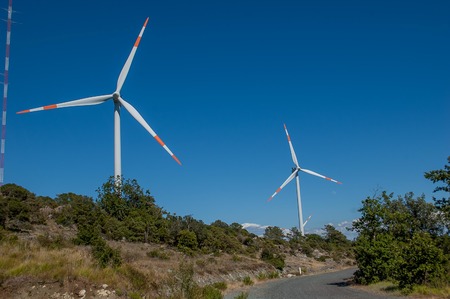 wind farm ripabella in tuscanyの写真素材