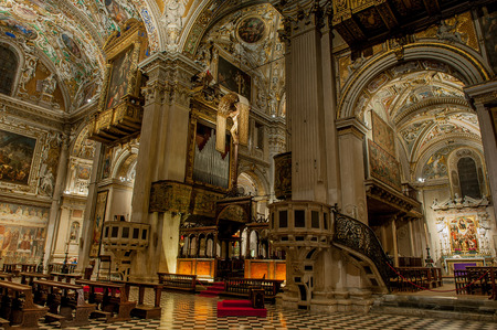 basilica santa maria maggiore in bergamo,のeditorial素材