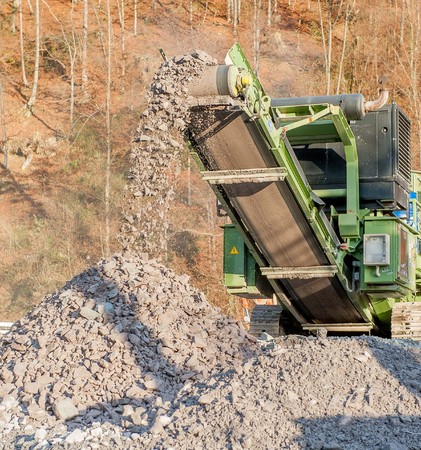 conveyor belt in quarryの写真素材