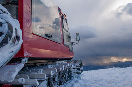 Ski slope preparationの写真素材