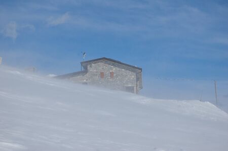 snow stormの写真素材