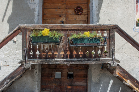 old wooden door handmadeの写真素材