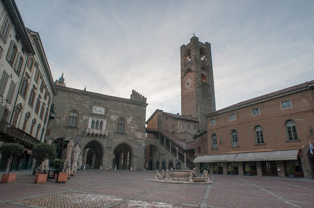 old square bergamoの写真素材