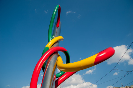 colorful sculpture in tribute to fashionのeditorial素材