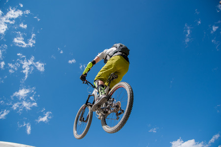 reckless descent with the bicycleの写真素材