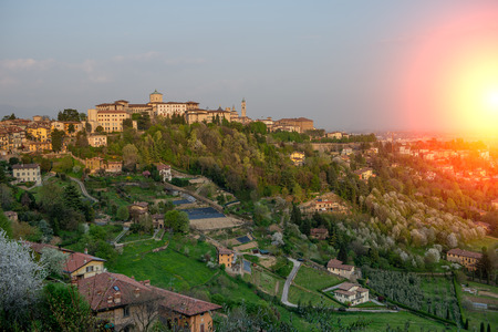 bergamo medieval city in spring