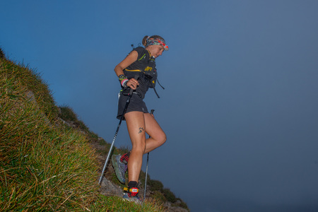 Maga 2018.Zorzone Serina italy 2 September 2018: extreme competitive race in the mountains of 50 kmのeditorial素材
