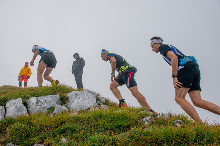 Maga 2018.Zorzone Serina italy 2 September 2018: extreme competitive race in the mountains of 50 kmのeditorial素材