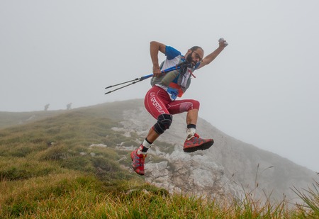 Maga 2018.Zorzone Serina italy 2 September 2018: extreme competitive race in the mountains of 50 kmのeditorial素材