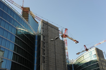 Milan Italy September 2, 2009: construction of a new district with gratacelo in Milanのeditorial素材