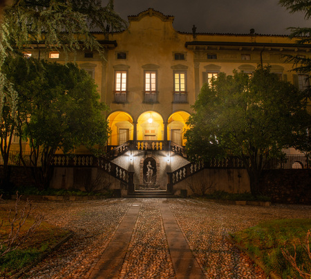 Ancient Villa illuminated nightのeditorial素材