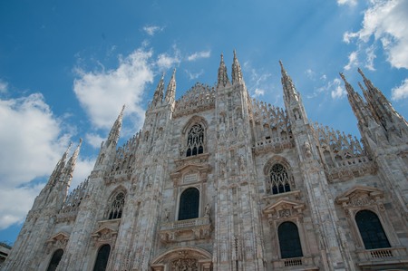the spiers of the cathedral of Milanのeditorial素材