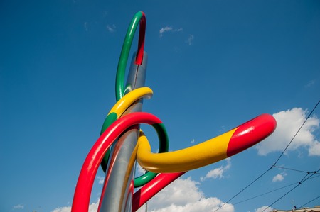 colorful sculpture in tribute to fashionのeditorial素材