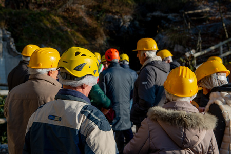 Dossena Italy 1 December 2018: Evacuation exercise for environmental disastersのeditorial素材