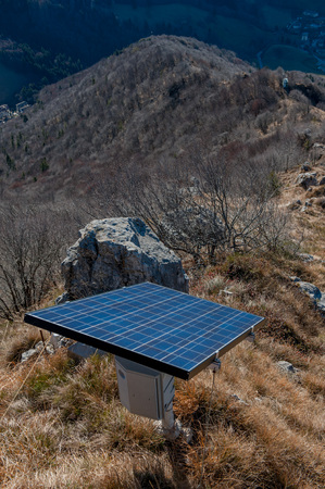 small solar panel to power weather stationの写真素材