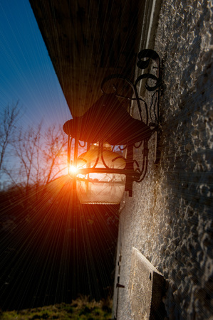 light lantern to illuminate cottageの写真素材