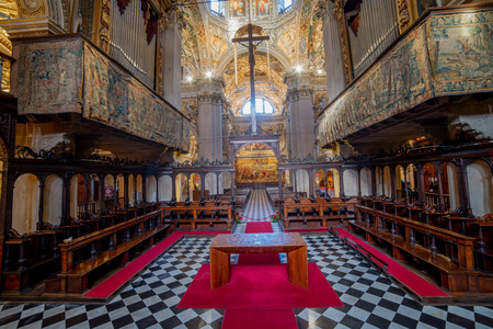interior of the Colleoni Chapel in Bergamoのeditorial素材
