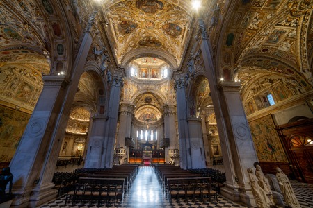 interior of the Colleoni Chapel in Bergamoのeditorial素材