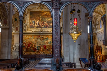 interior of the Colleoni Chapel in Bergamoのeditorial素材