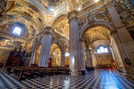 interior of the Colleoni Chapel in Bergamoのeditorial素材