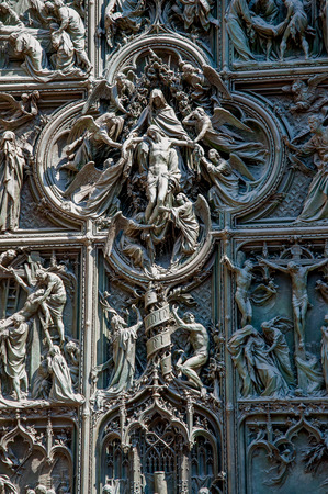 door carved bronzeの写真素材