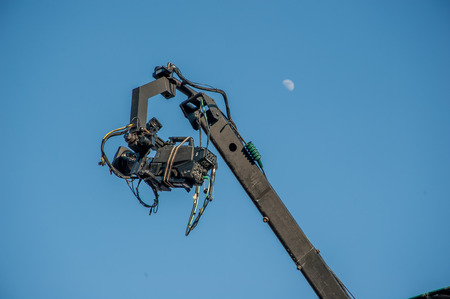 television footage in Piazza Duomo in Milanの写真素材