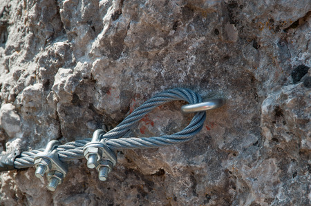 ferrata alpine safetyの写真素材